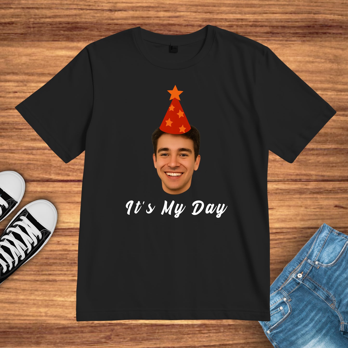 Custom Birthday Photo Name Shirt and sweatshirt, Personalized Text and Photo Shirt Birthday Gift, Gift For Father Mother Gift for Him Her