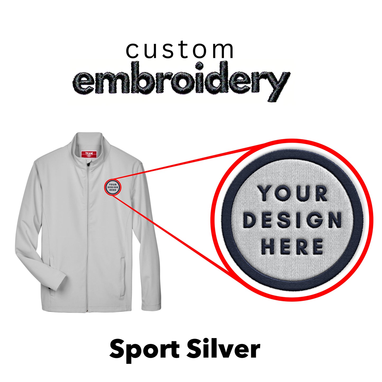 Custom Embroidered Zipper Jacket with Custom Logo Embroidery | Personalized Gift Men's Leader Soft Shell Jacket Customized Gift For Him Her