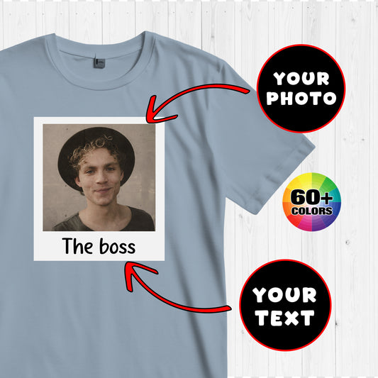 Vintage Polaroid Custom Photo Shirt, Custom Photo t-shirt, Custom Picture Personalized Birthday Gift, Gift for Mom Dad, Gift for Him Her