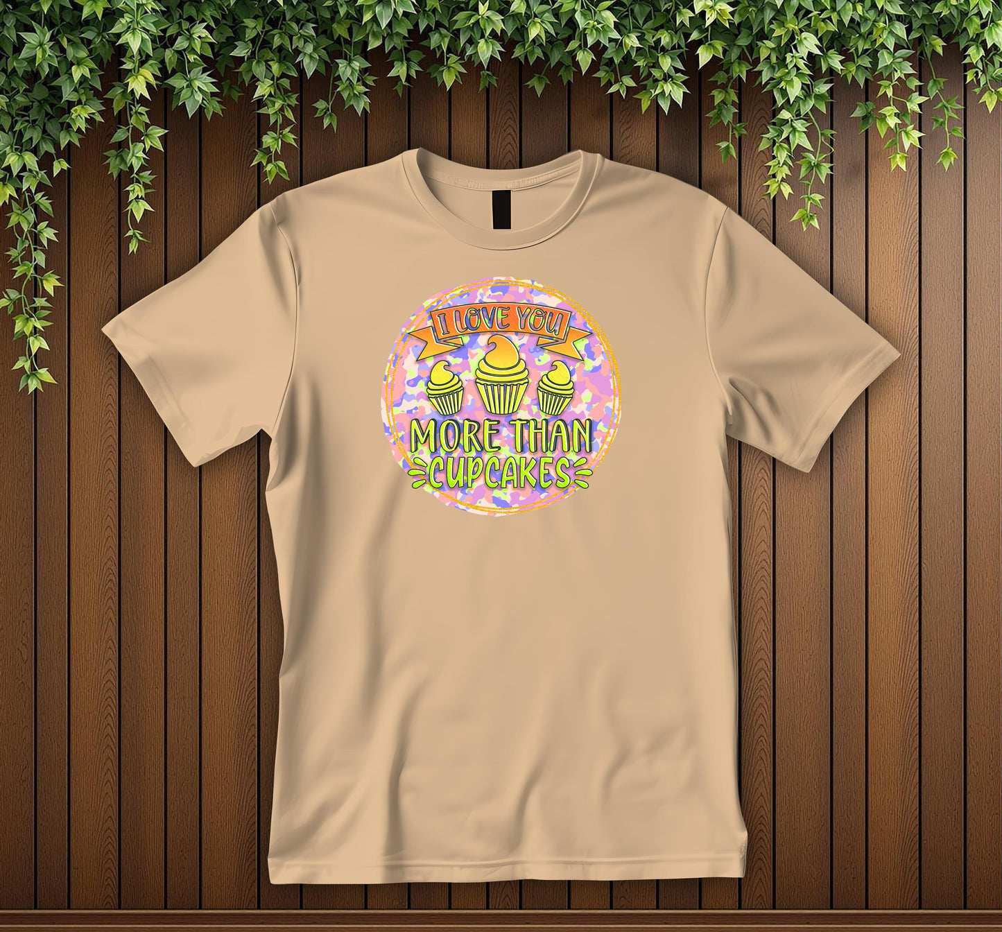Cute Love T-Shirt - "I Love You More Than Cupcakes" Shirt Funny Romantic Gift Cupcake Lover Tee Sweet Love Apparel Unisex T-shirt