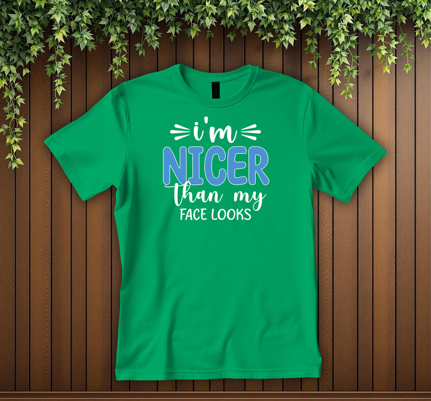 Funny “I'm Nicer Than My Face Looks T-Shirt Sarcastic Quote Tee Snarky Graphic T-Shirt Unisex Tee