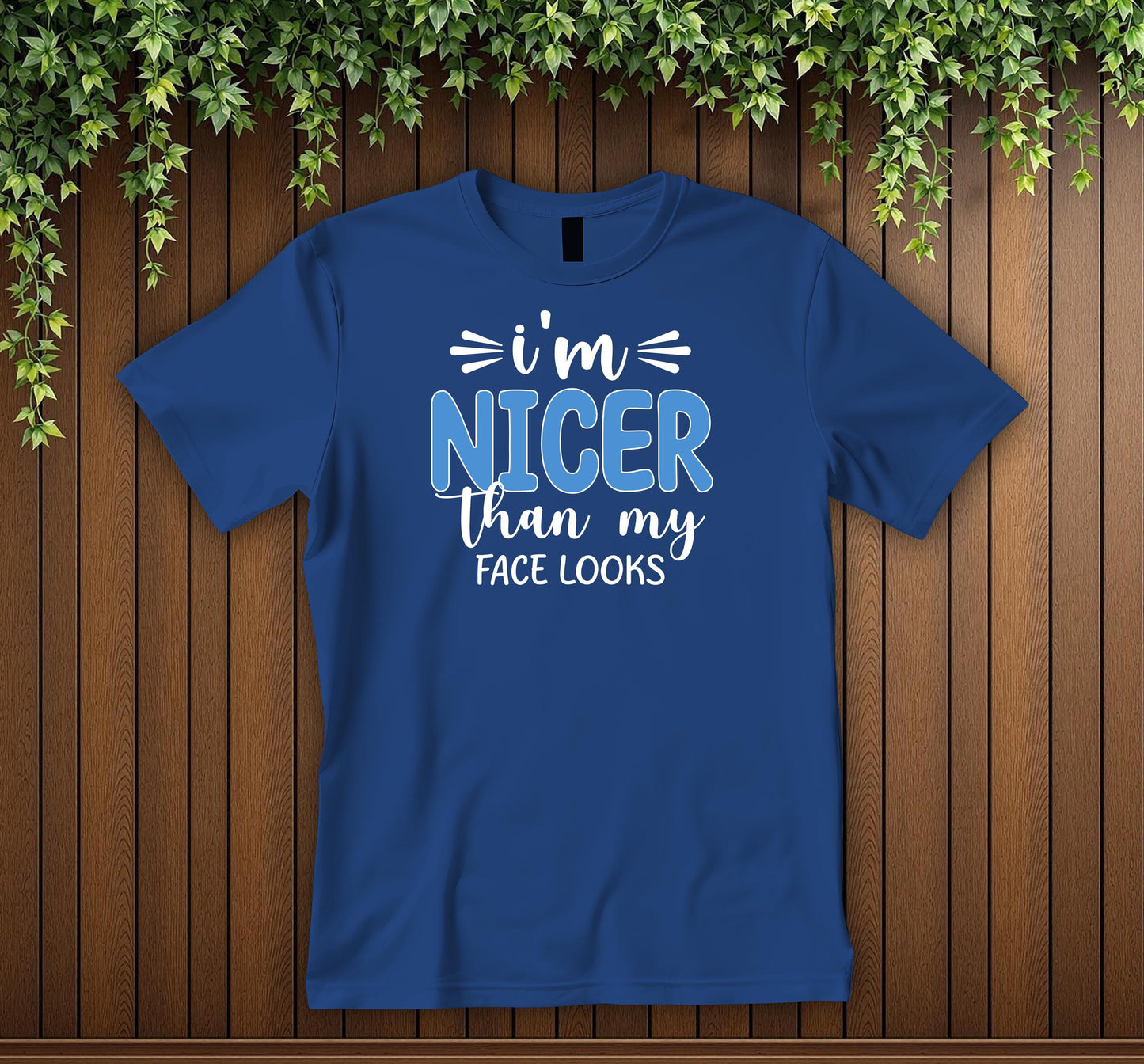Funny “I'm Nicer Than My Face Looks T-Shirt Sarcastic Quote Tee Snarky Graphic T-Shirt Unisex Tee