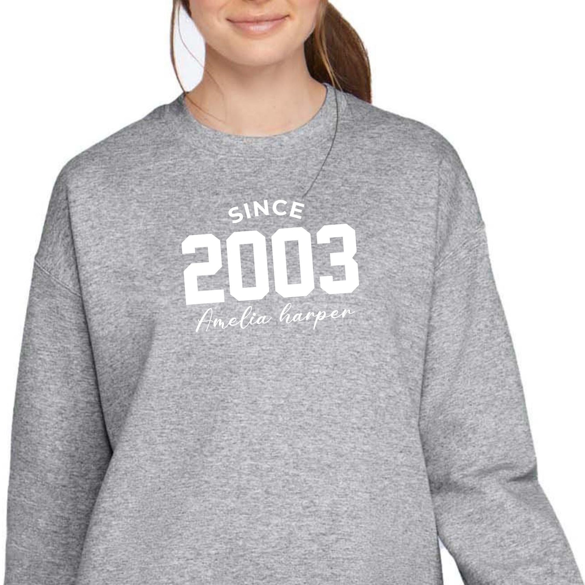 Personalized Name & Birth Year Gildan T-Shirt or Sweatshirt: Custom Birthday Gift