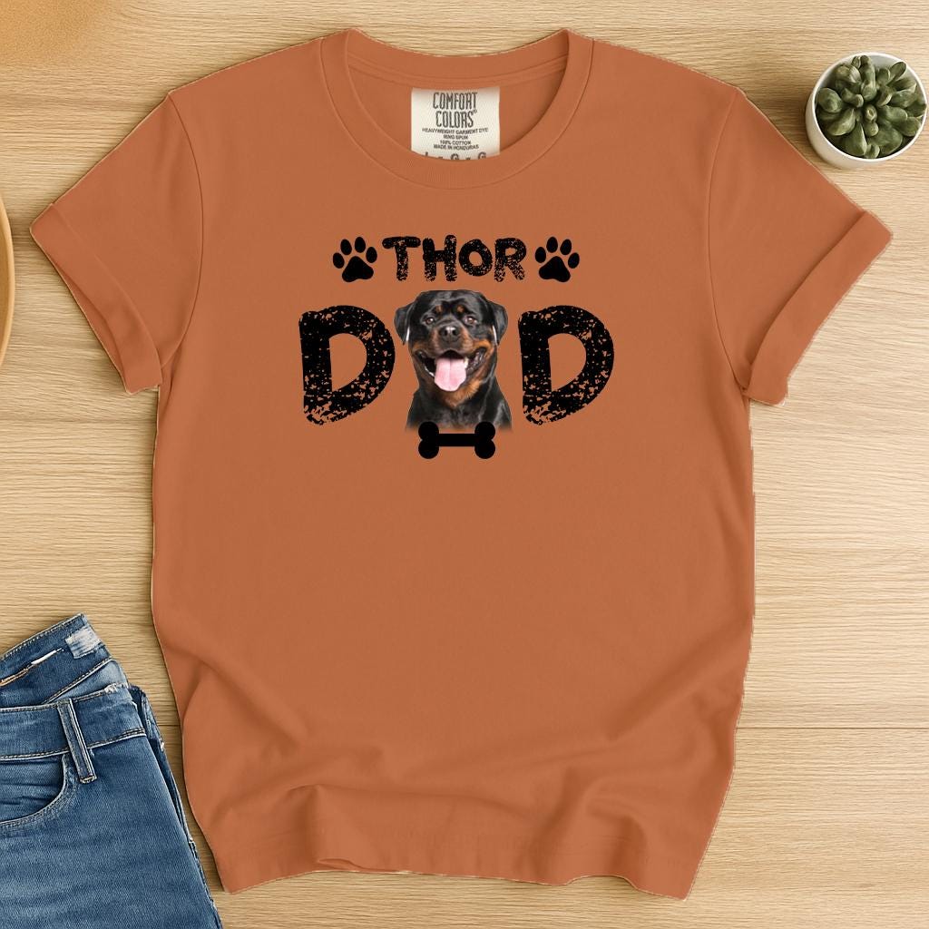 Custom Dog Photo Comfort Colors Shirt: Personalized Pet Owner Tee