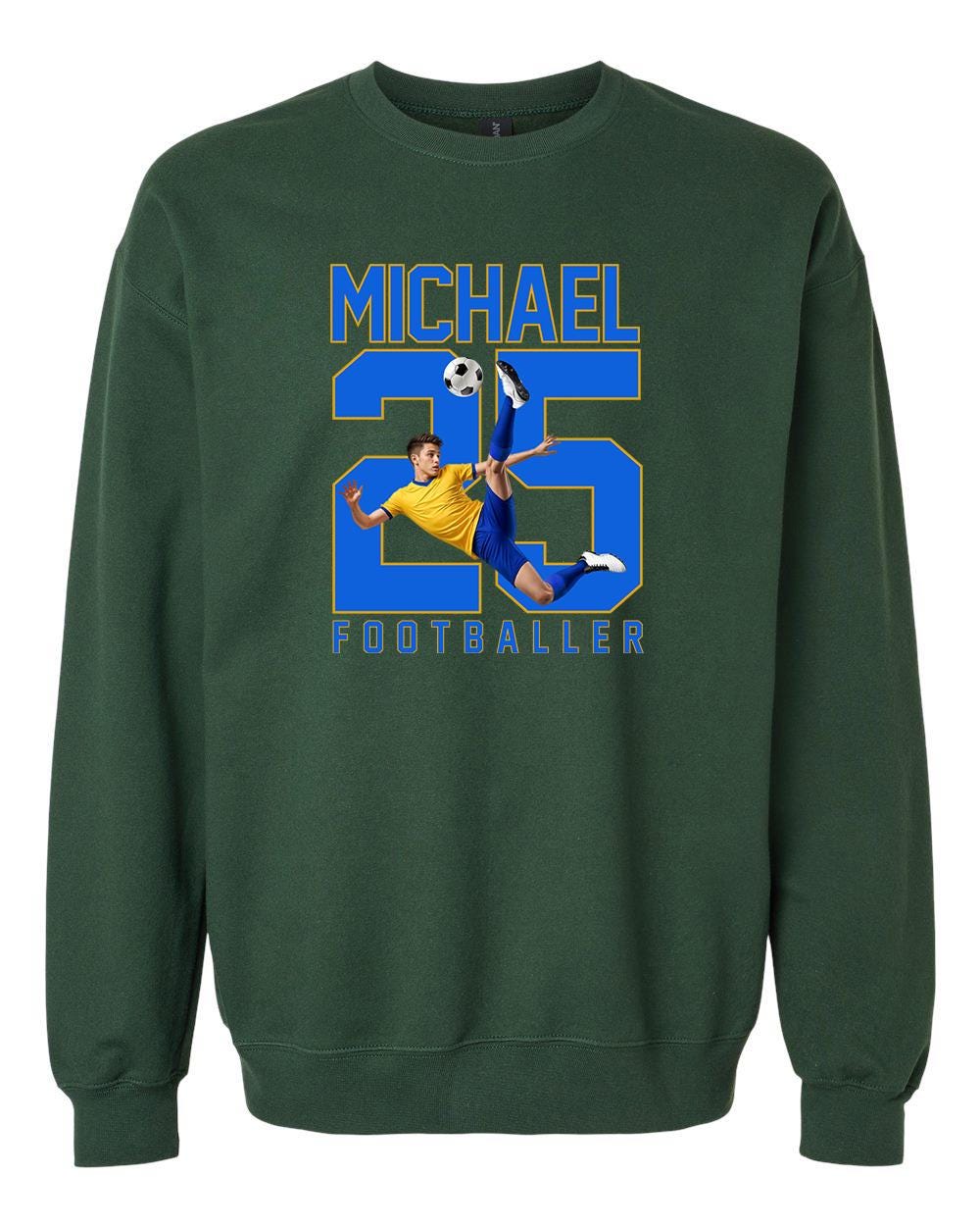 Custom Photo Football Shirt: Personalized Name & Number, Sports Gift
