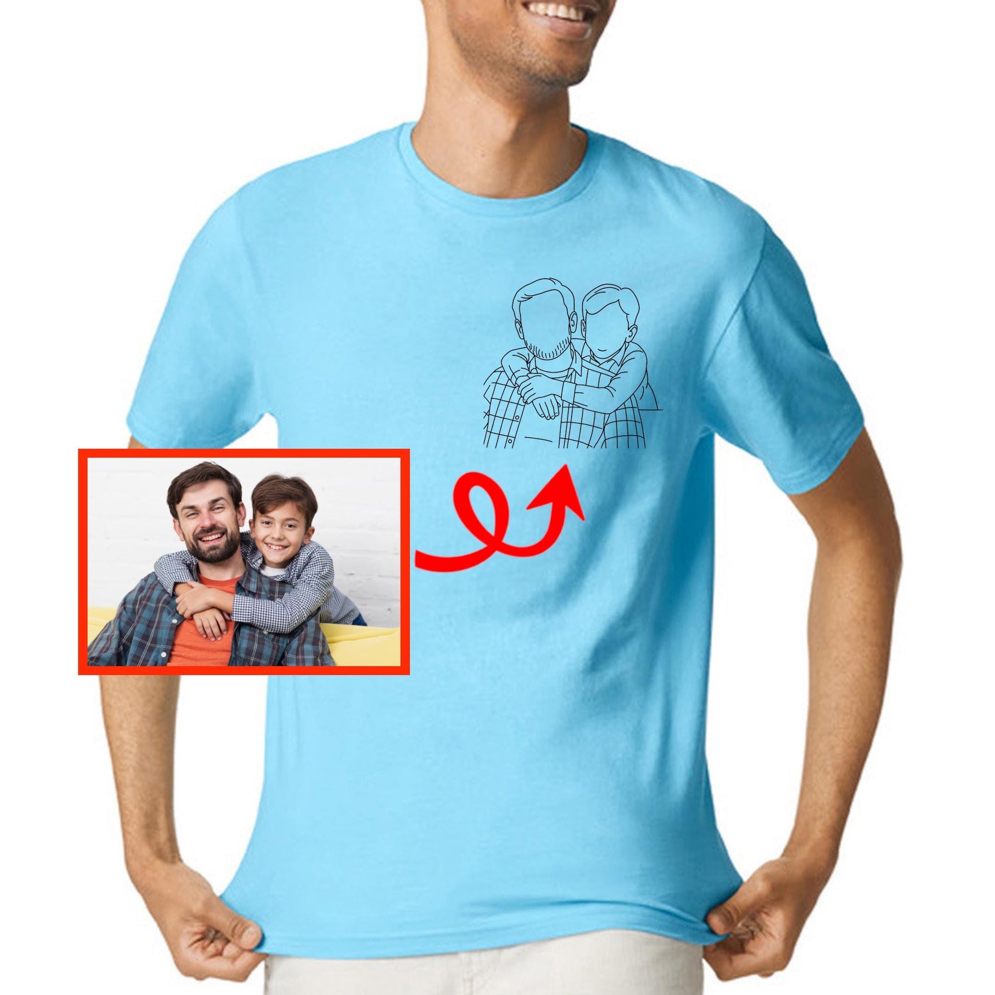 Custom Line Art Photo Shirt or Sweatshirt: Personalized Keepsake Gift