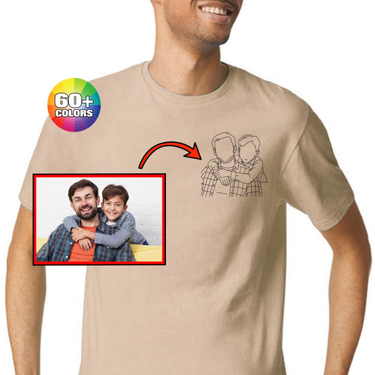 Custom Line Art Photo Shirt or Sweatshirt: Personalized Keepsake Gift