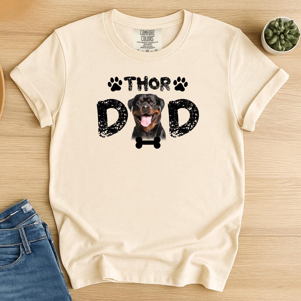 Custom Dog Photo Comfort Colors Shirt: Personalized Pet Owner Tee