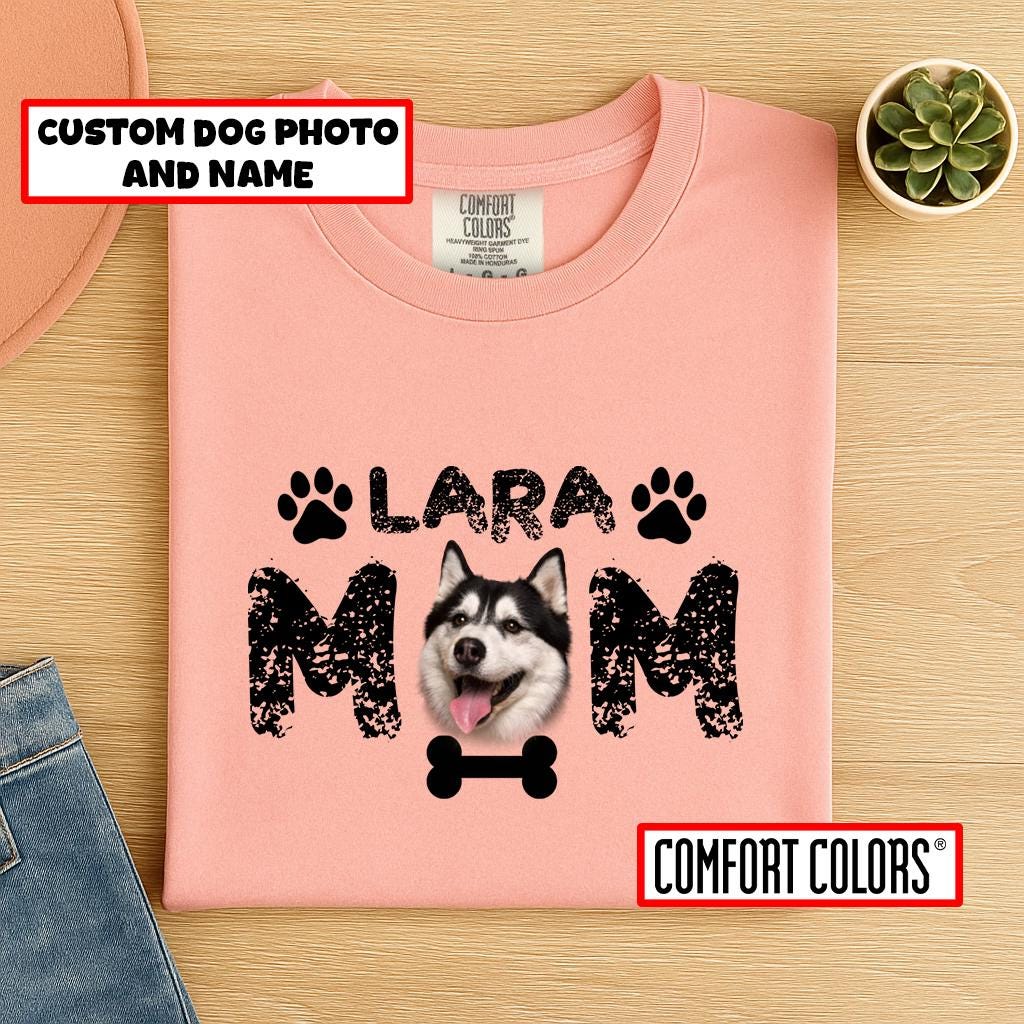 Custom Dog Photo Comfort Colors Shirt: Personalized Pet Owner Tee