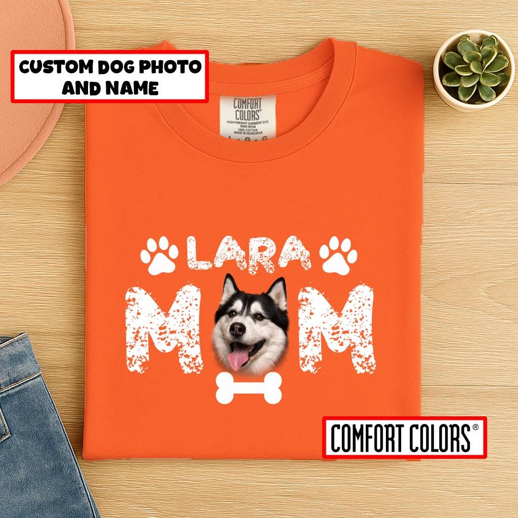 Custom Dog Photo Comfort Colors Shirt: Personalized Pet Owner Tee