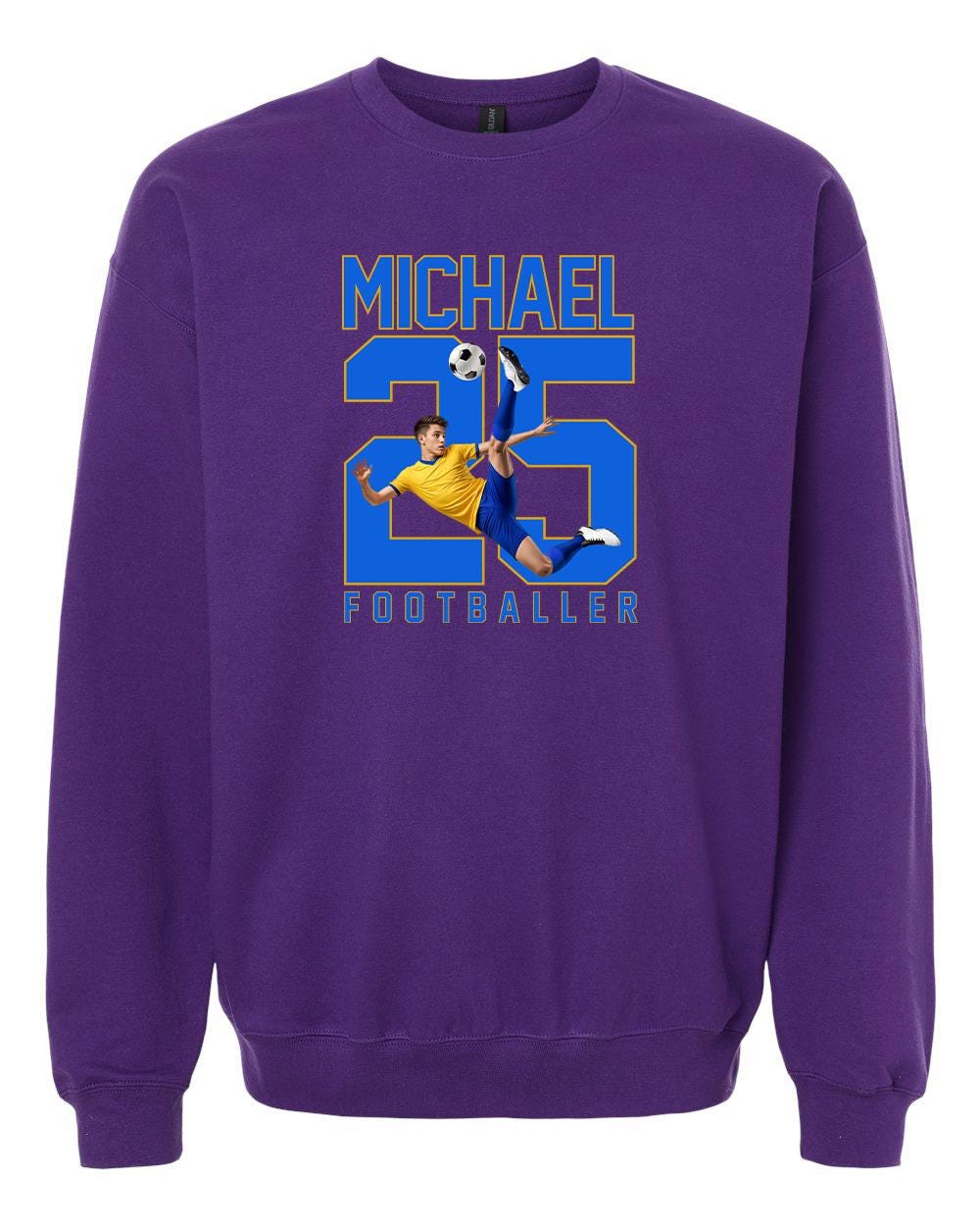 Custom Photo Football Shirt: Personalized Name & Number, Sports Gift