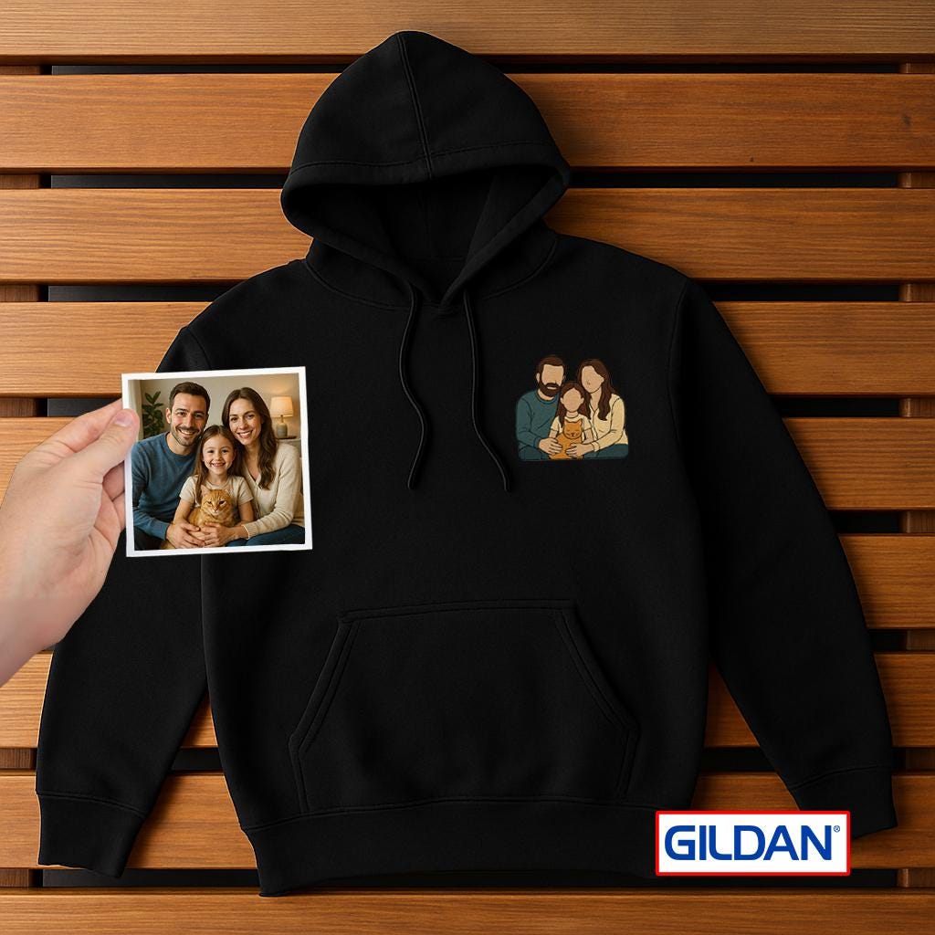 Custom Embroidered Photo Shirt: Personalized Gildan Tee, Sentimental Gift