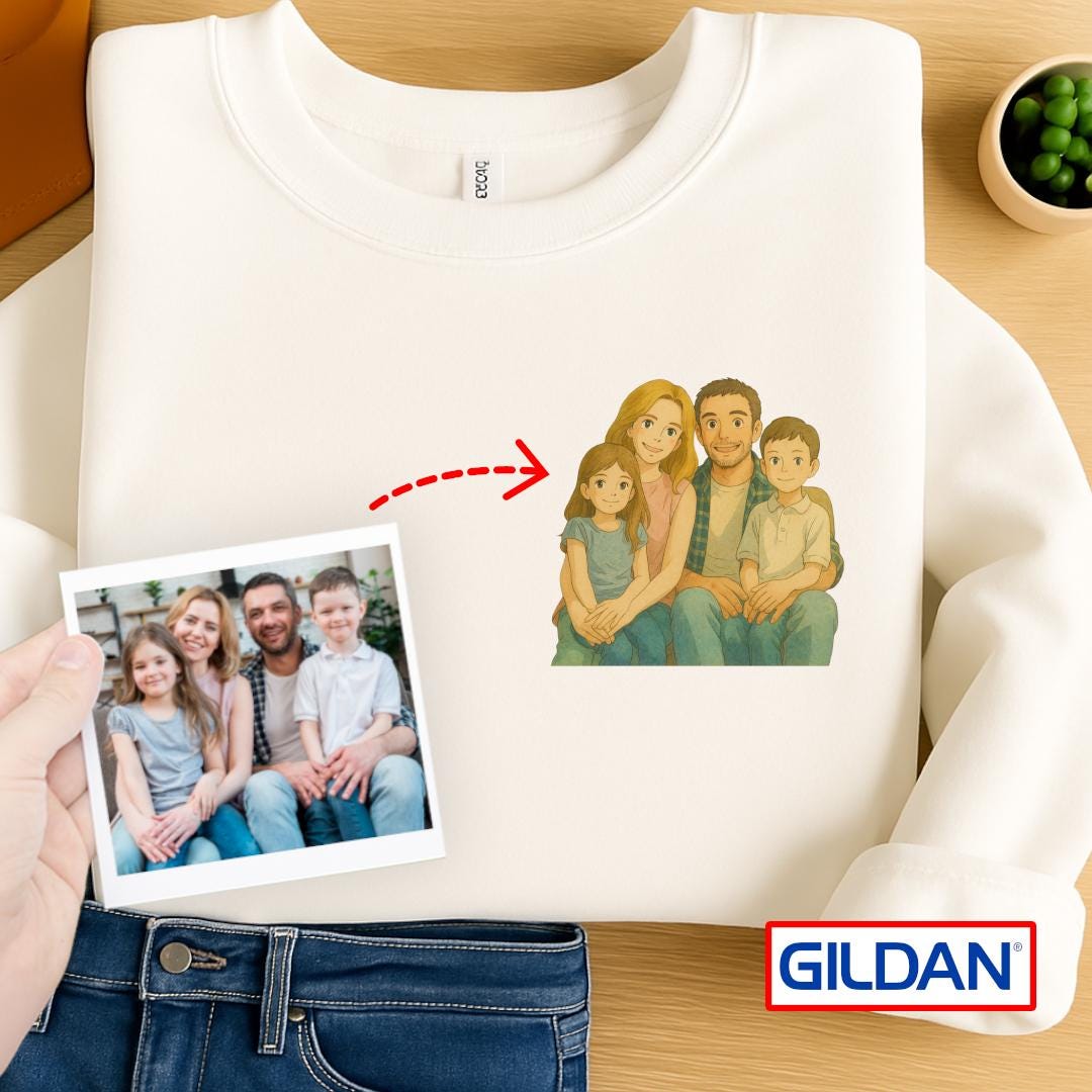 Custom Ghibli Style Portrait T-Shirt: Personalized Anime Tee