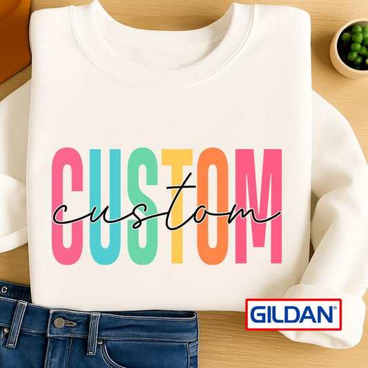 Personalized Gildan Text Shirt: Custom Tee or Sweatshirt