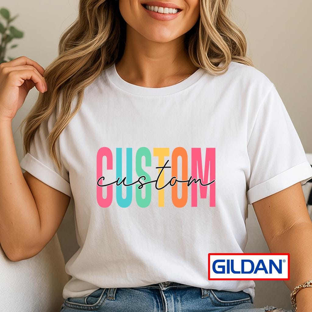 Personalized Gildan Text Shirt: Custom Tee or Sweatshirt