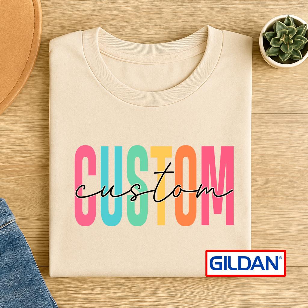 Personalized Gildan Text Shirt: Custom Tee or Sweatshirt
