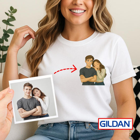 Custom Ghibli Style Portrait T-Shirt: Personalized Anime Tee