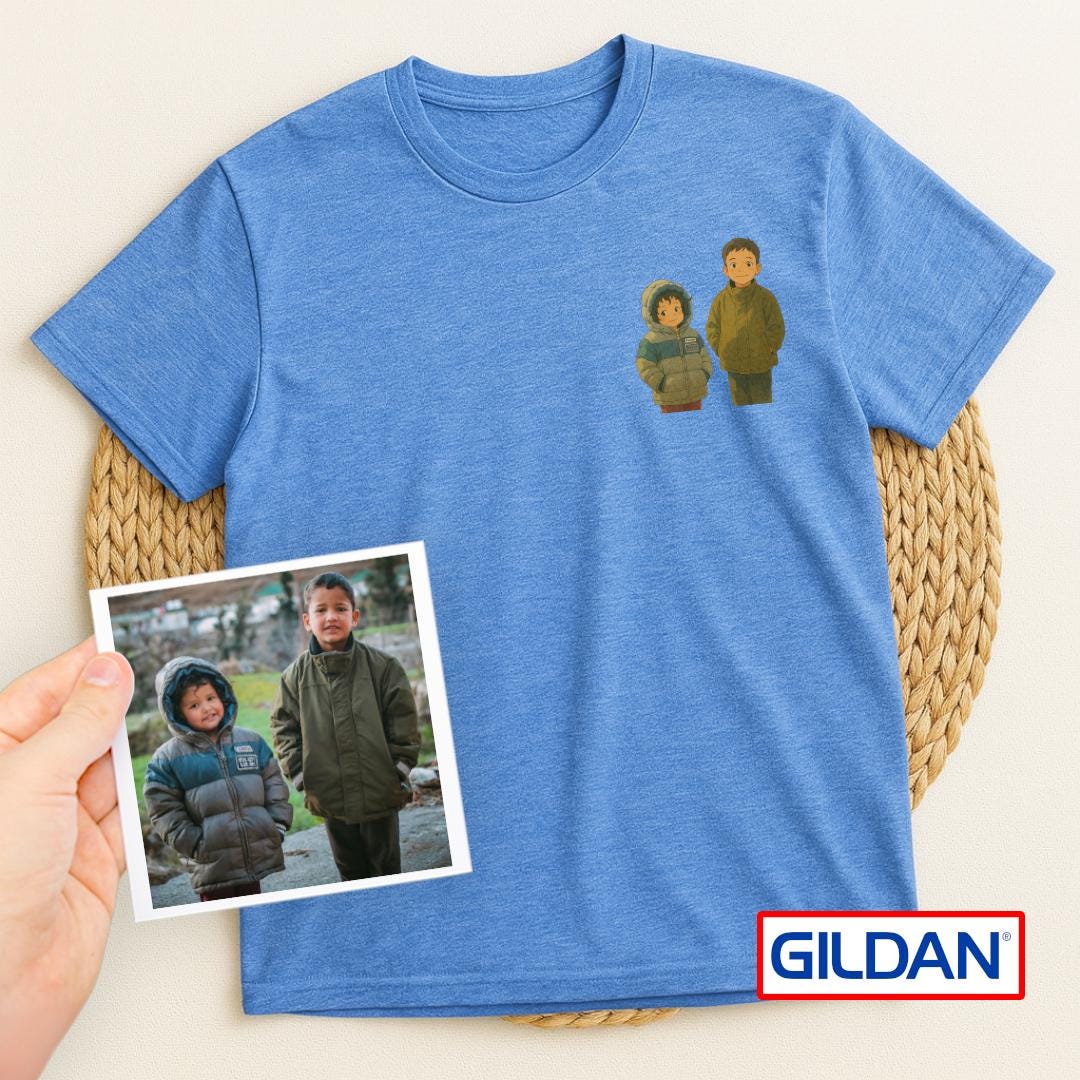 Custom Ghibli Style Portrait T-Shirt: Personalized Anime Tee