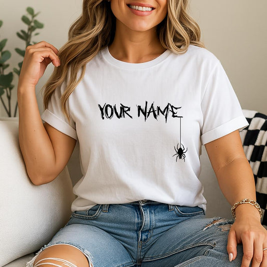 Custom Name Unisex T-Shirt: Personalized Gothic Text, Gildan Softstyle Tee