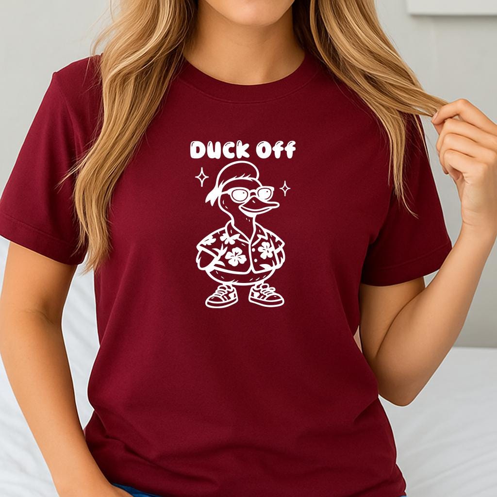Funny Duck Off Graphic T-Shirt: Retro Sarcastic Tee