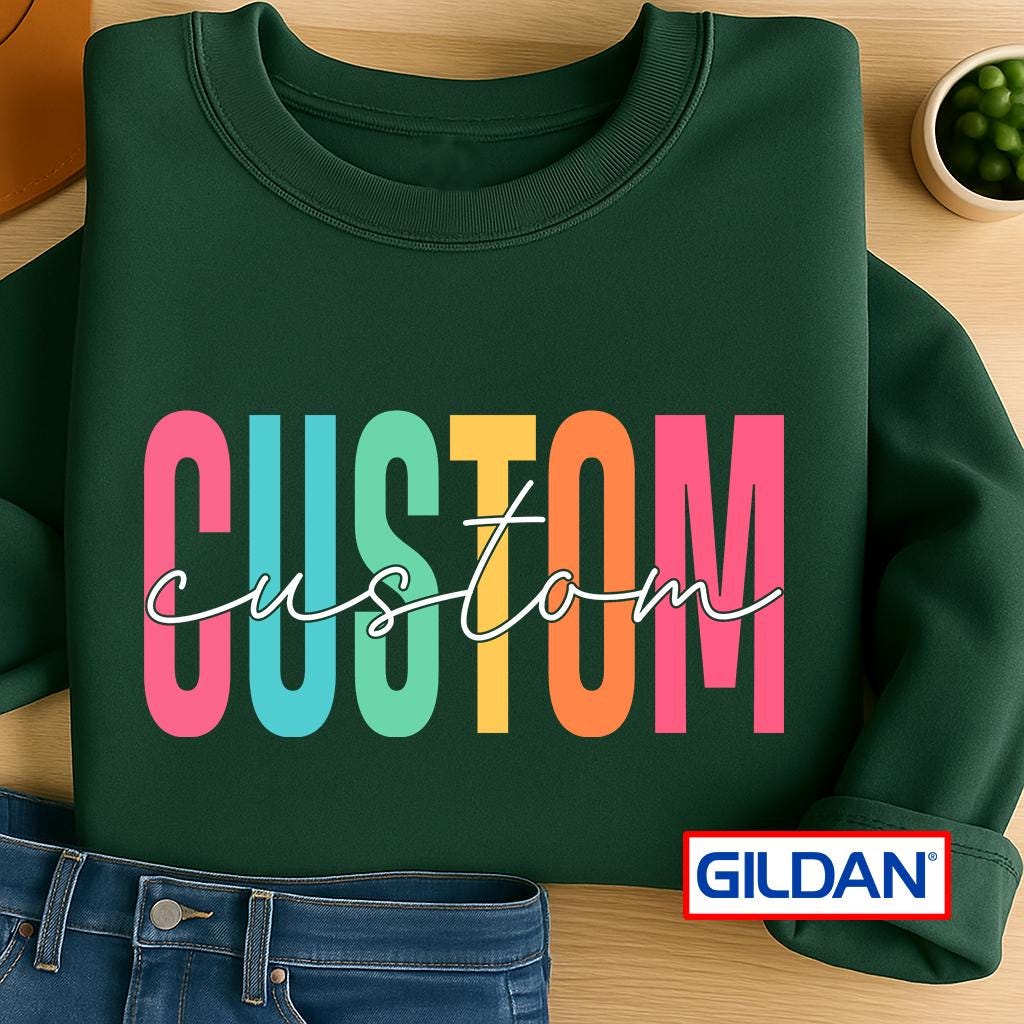 Personalized Gildan Text Shirt: Custom Tee or Sweatshirt