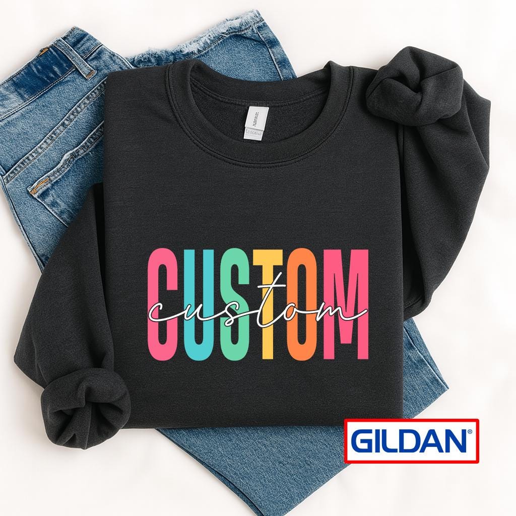 Personalized Gildan Text Shirt: Custom Tee or Sweatshirt