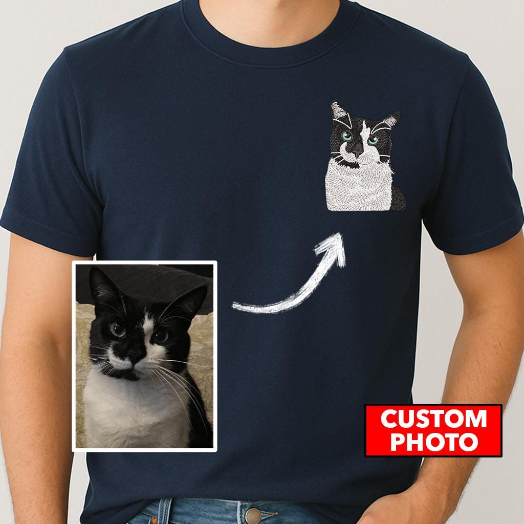 Custom Pet Embroidered Shirt,Personalized Embroidery for Pet Lovers, Custom Embroidery, Embroidered shirt, Personalized shirt, Gift, Unisex