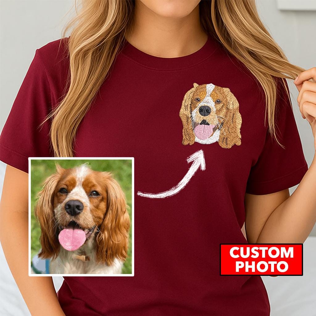 Custom Pet Embroidered Shirt,Personalized Embroidery for Pet Lovers, Custom Embroidery, Embroidered shirt, Personalized shirt, Gift, Unisex