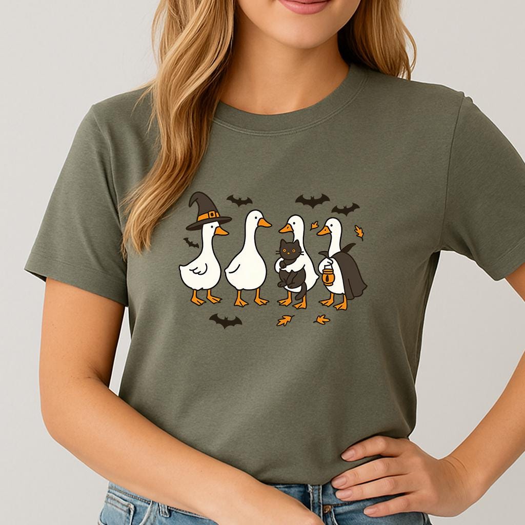 Halloween Ghost Goose Shirt: Spooky Graphic Tee