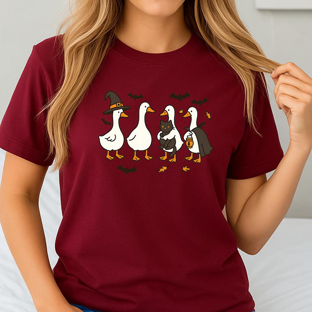 Halloween Ghost Goose Shirt: Spooky Graphic Tee