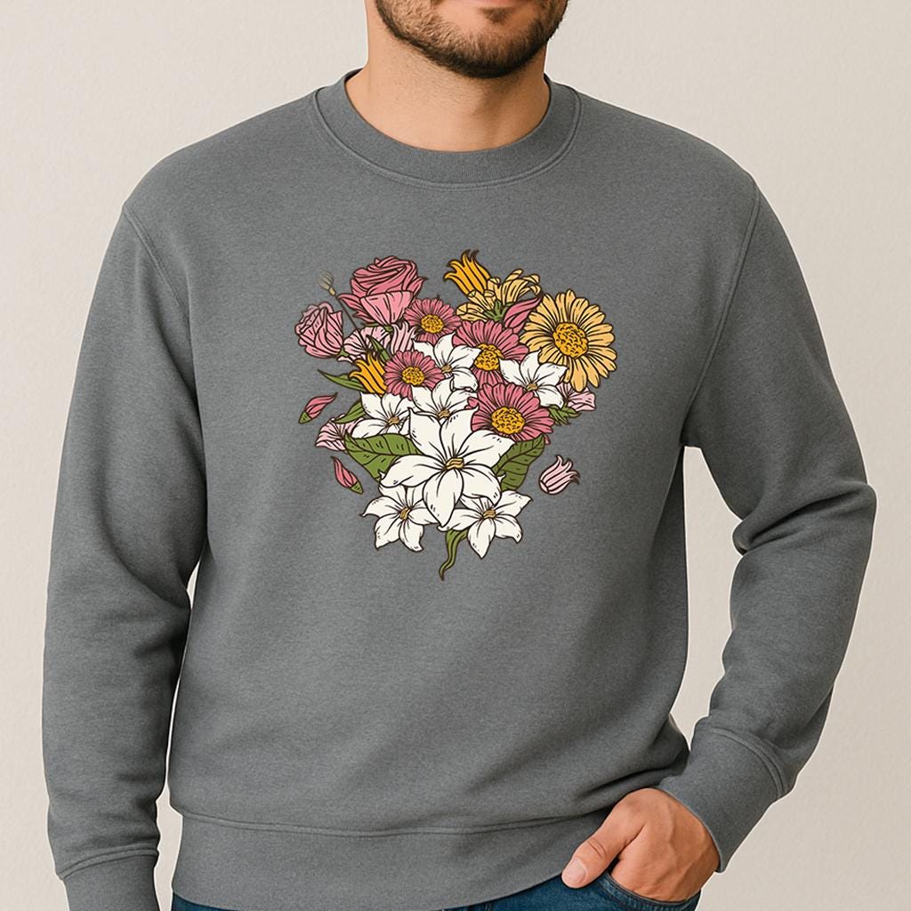 Floral Print T-Shirt: Nature Inspired Unisex Tee