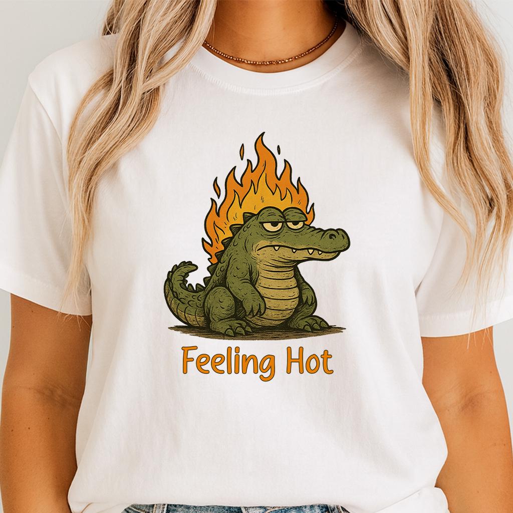 Feeling Hot Crocodile Graphic Tee - Comfort Colors Funny Shirt