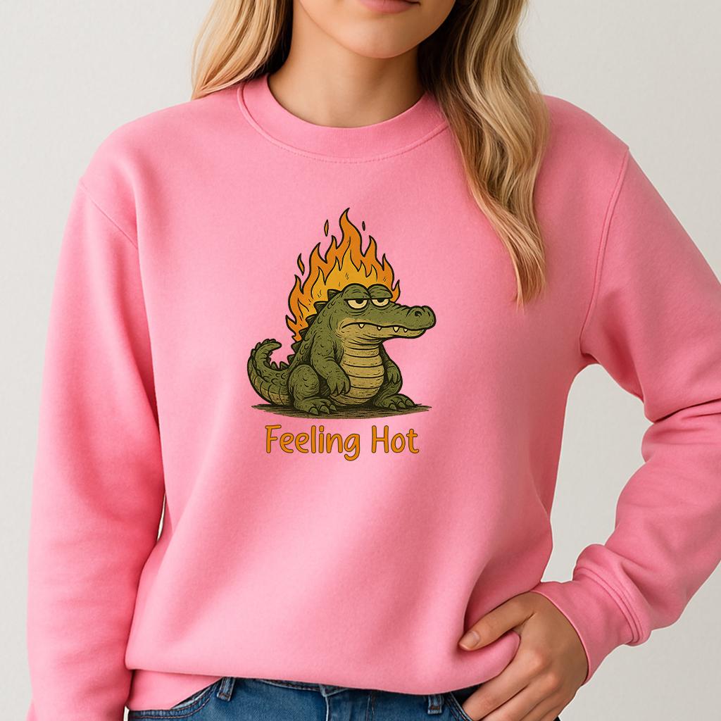 Feeling Hot Crocodile Graphic Tee - Comfort Colors Funny Shirt