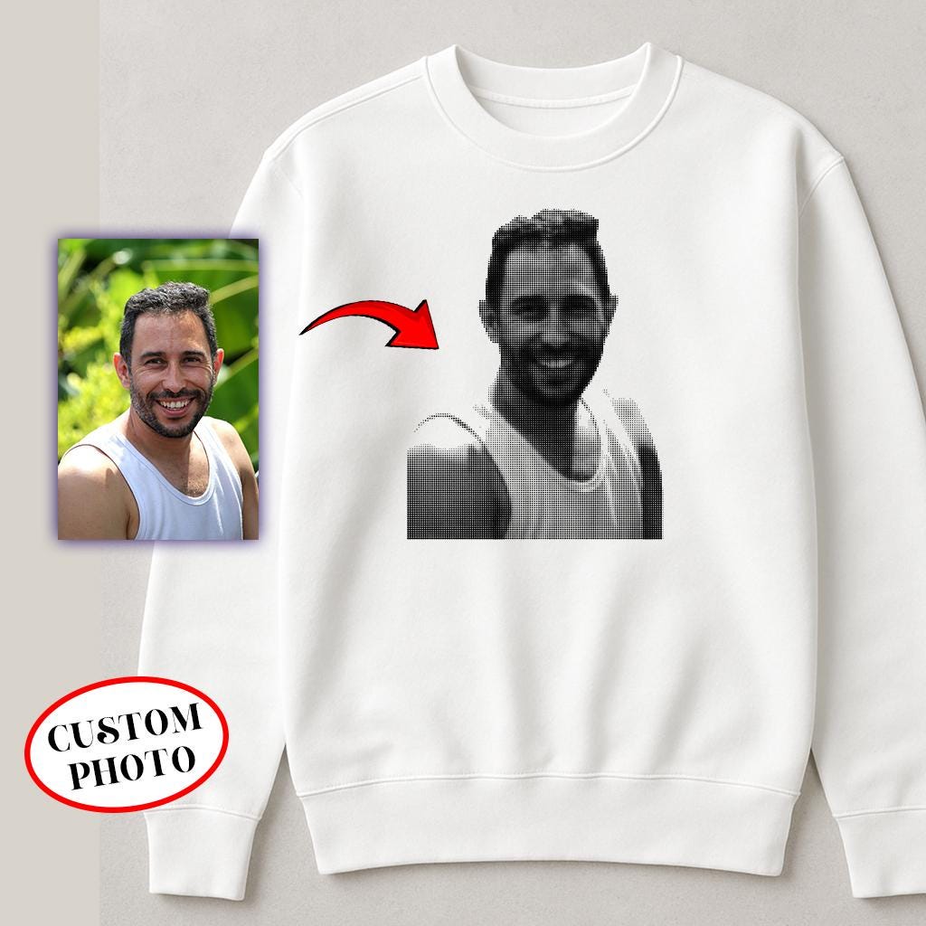 Custom Halftone Portrait Shirt: Personalized Photo Gift