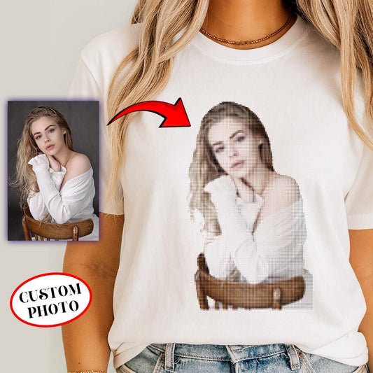 Custom Halftone Portrait Shirt: Personalized Photo Gift