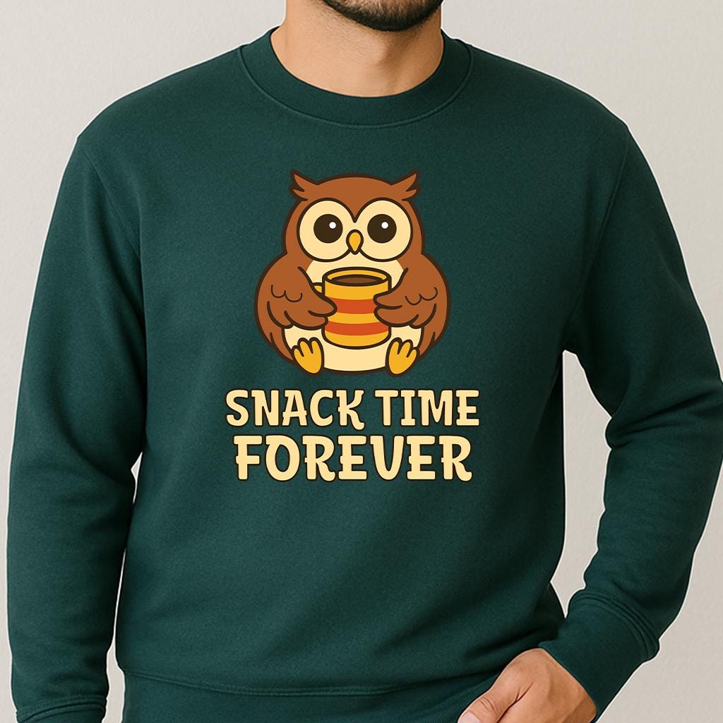 Comfort colorsĀ® Snack Time Forever Graphic Tee, Foodie shirt, Snack Lover, Funny tee, Novelty Snack Shirt, Unisex