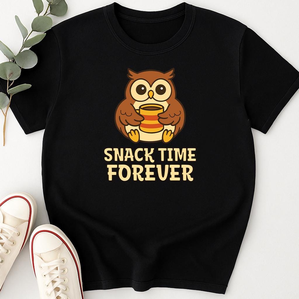 Comfort colorsĀ® Snack Time Forever Graphic Tee, Foodie shirt, Snack Lover, Funny tee, Novelty Snack Shirt, Unisex