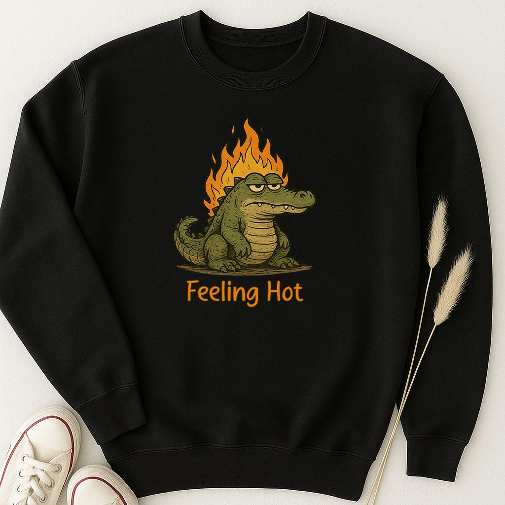 Feeling Hot Crocodile Graphic Tee - Comfort Colors Funny Shirt