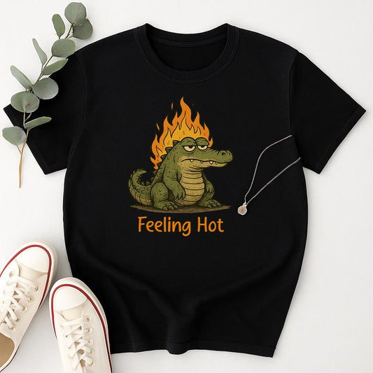 Feeling Hot Crocodile Graphic Tee - Comfort Colors Funny Shirt