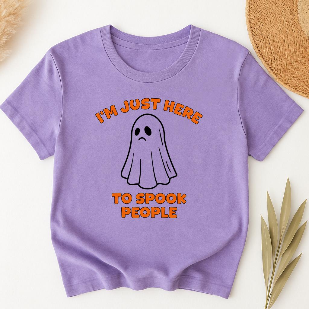 I'm just here to spook people shirt, spooky shirt, Halloween shirt, Spooky Season Top, Cute Shirt for Halloween, Unisex