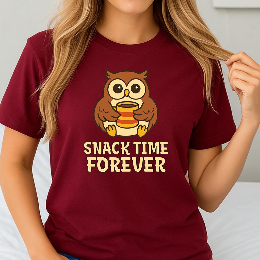 Comfort colorsĀ® Snack Time Forever Graphic Tee, Foodie shirt, Snack Lover, Funny tee, Novelty Snack Shirt, Unisex