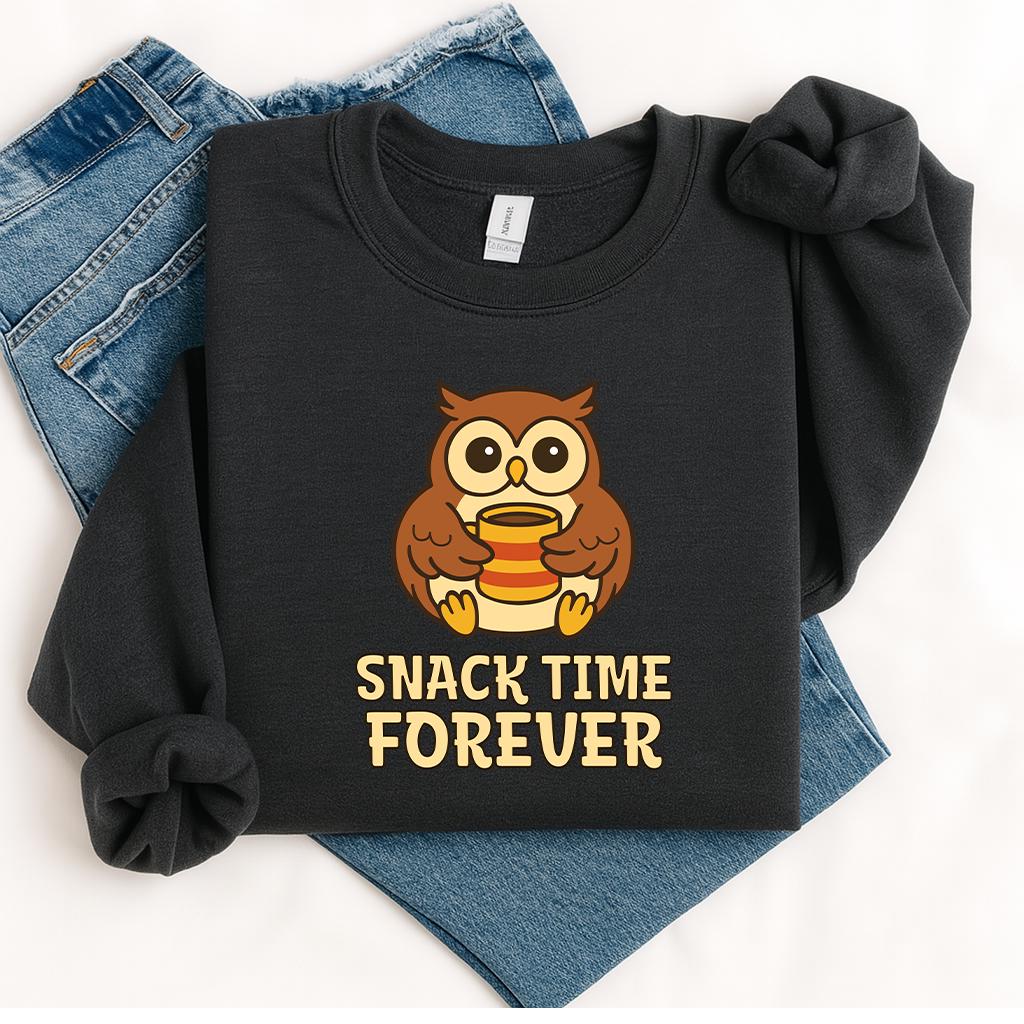 Comfort colorsĀ® Snack Time Forever Graphic Tee, Foodie shirt, Snack Lover, Funny tee, Novelty Snack Shirt, Unisex