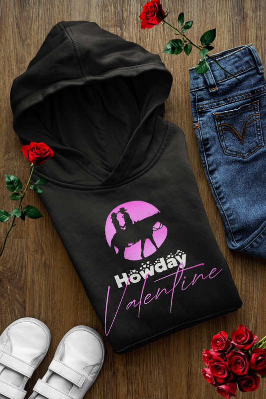 Howdy Valentine Hoodie Western Cowboy Love Hoodie Romantic Country Rodeo Pullover Cute Horse Lover Gift