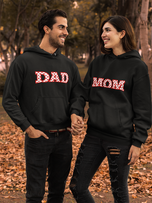 Mom & Dad Matching Hoodies Cute Couple Hoodie Set Valentine's Day Gift for Parents Cozy Family Pullover