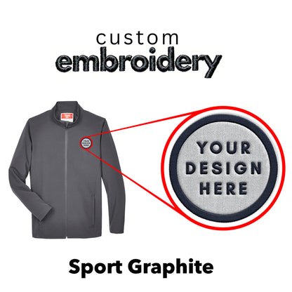 Custom Embroidered Zipper Jacket with Custom Logo Embroidery | Personalized Gift Men's Leader Soft Shell Jacket Customized Gift For Him Her