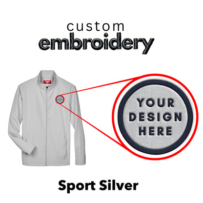 Custom Embroidered Zipper Jacket with Custom Logo Embroidery | Personalized Gift Men's Leader Soft Shell Jacket Customized Gift For Him Her