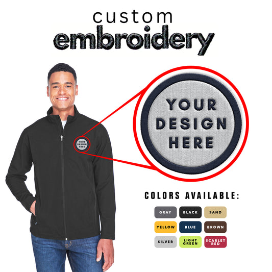 Custom Embroidered Zipper Jacket with Custom Logo Embroidery | Personalized Gift Men's Leader Soft Shell Jacket Customized Gift For Him Her