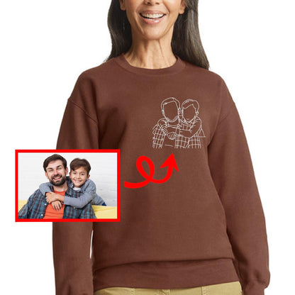Custom Line Art Photo Shirt or Sweatshirt: Personalized Keepsake Gift