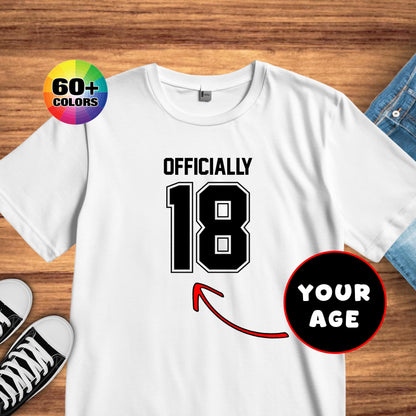Personalized Birthday T-Shirt or Sweatshirt: Custom Age, Gildan Softstyle