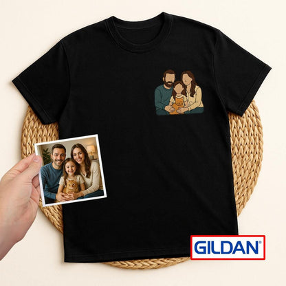 Custom Embroidered Photo Shirt: Personalized Gildan Tee, Sentimental Gift